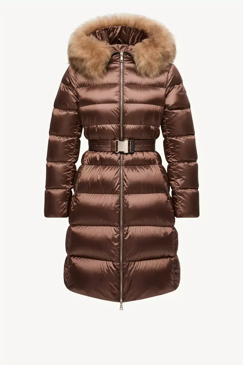 Moncler Leersies Shearling Trimmed Hooded Long Down Coat | Thumbnail 2 Moncler Leersies Shearling Trimmed Hooded Long Down Coat | Thumbnail 2