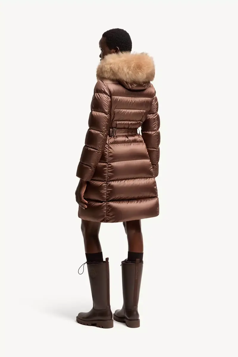 Moncler Leersies Shearling Trimmed Hooded Long Down Coat | Thumbnail 6 Moncler Leersies Shearling Trimmed Hooded Long Down Coat | Thumbnail 6