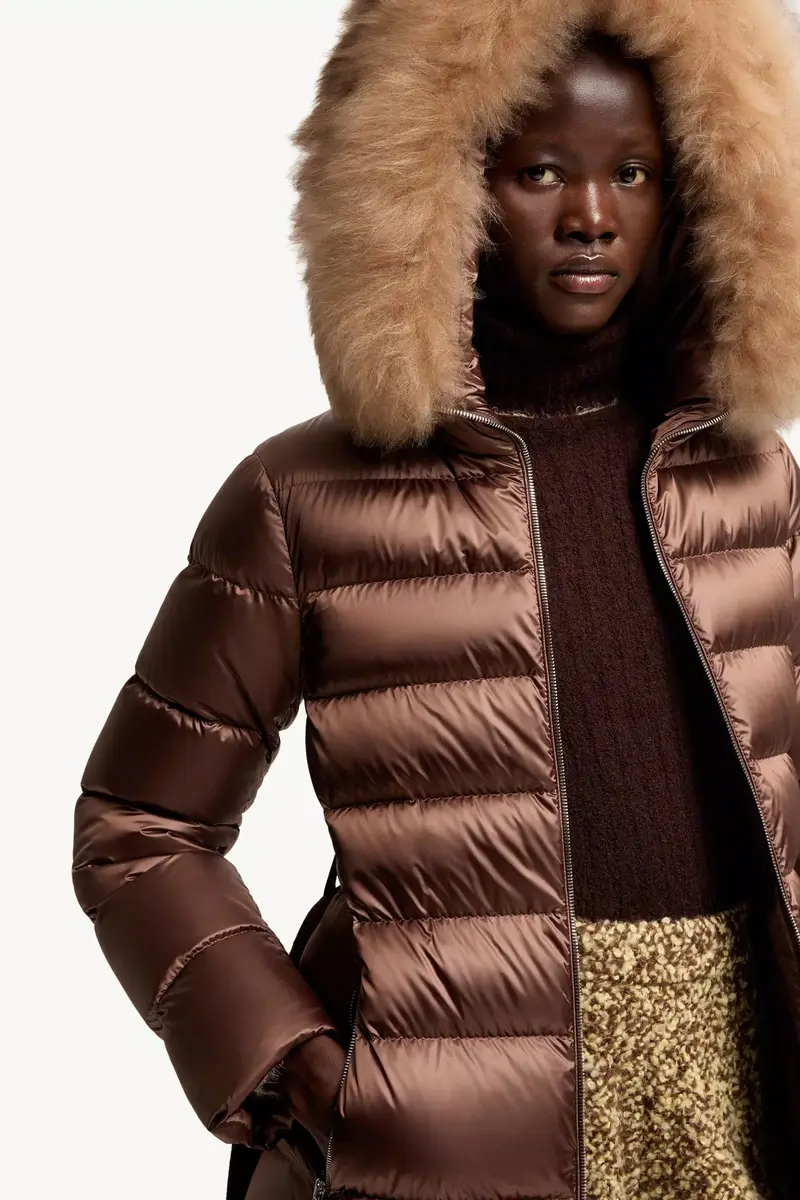 Moncler Leersies Shearling Trimmed Hooded Long Down Coat | Thumbnail 7 Moncler Leersies Shearling Trimmed Hooded Long Down Coat | Thumbnail 7