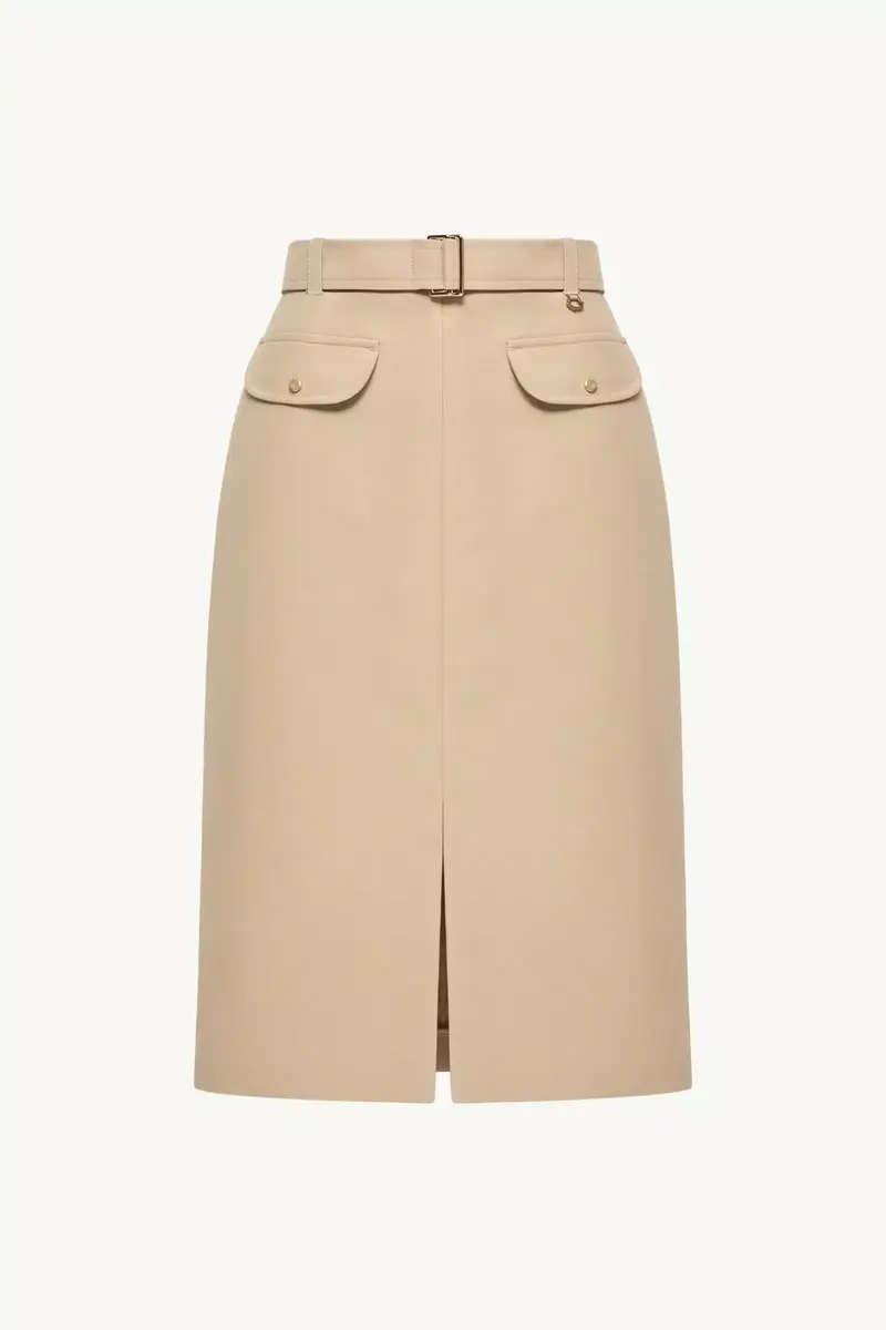 Moncler Belted Knee-length Cotton Skirt | Thumbnail 2 Moncler Belted Knee-length Cotton Skirt | Thumbnail 2