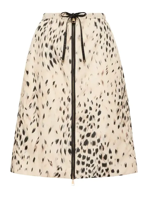 Animalier Print Padded Knee-length Skirt Animalier Print Padded Knee-length Skirt