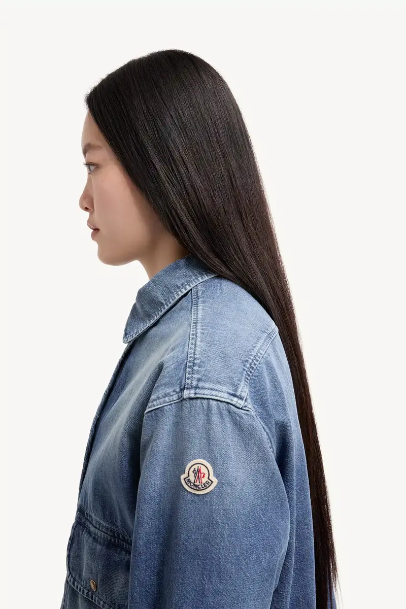 Moncler Teddy Trim Denim Shirt Jacket | Thumbnail 4 Moncler Teddy Trim Denim Shirt Jacket | Thumbnail 4
