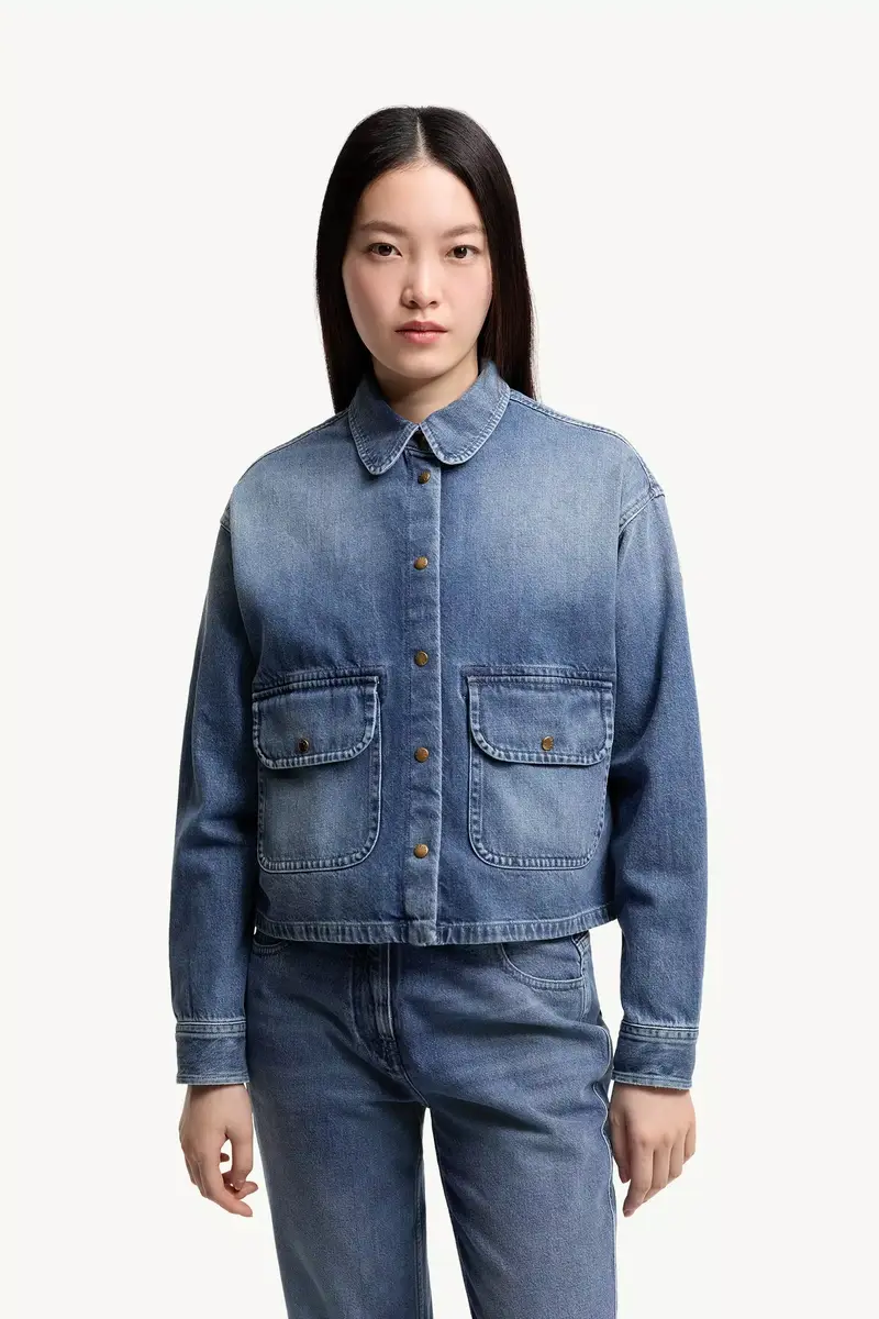 Moncler Teddy Trim Denim Shirt Jacket | Thumbnail 7 Moncler Teddy Trim Denim Shirt Jacket | Thumbnail 7