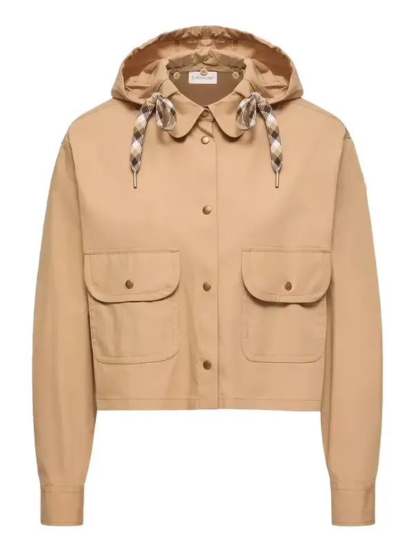 Cotton Blend Hooded Shirt Jacket Cotton Blend Hooded Shirt Jacket