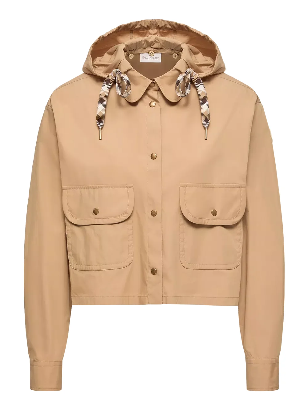 Moncler Cotton Blend Hooded Shirt Jacket