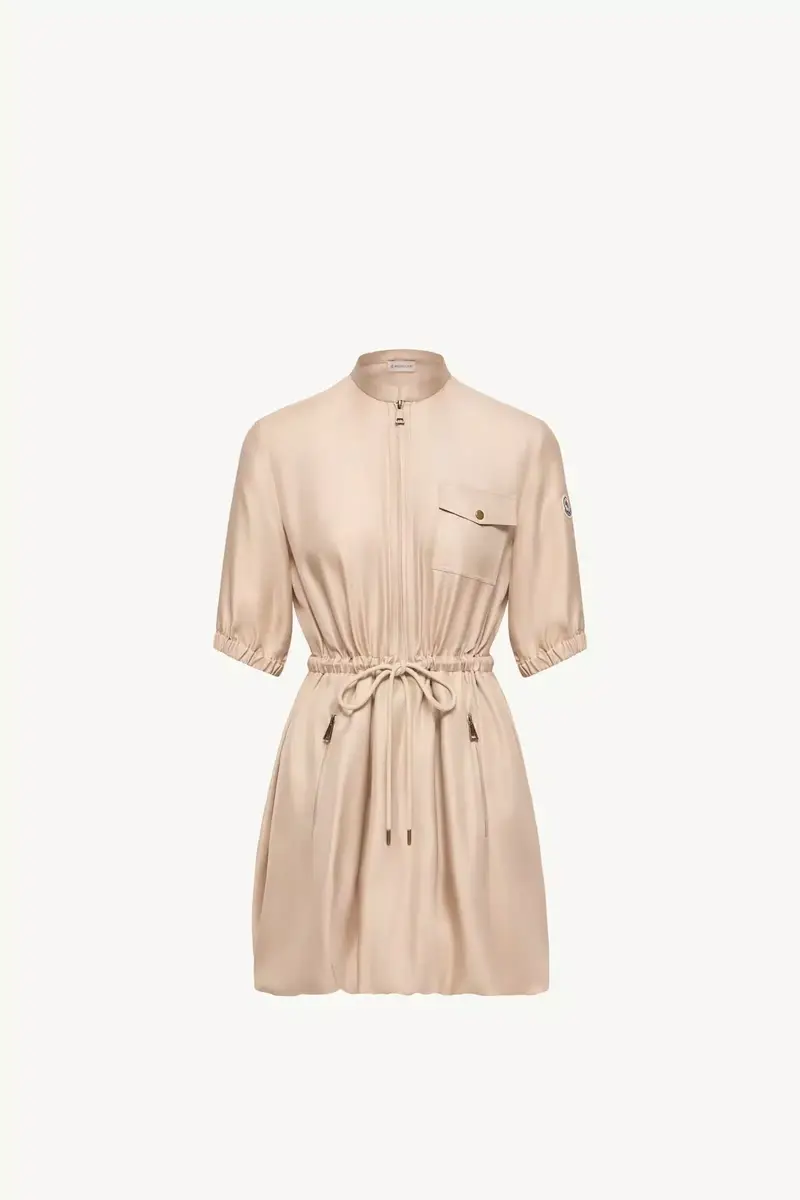 Moncler Silk Twill Mini Shirt Dress | Thumbnail 2 Moncler Silk Twill Mini Shirt Dress | Thumbnail 2