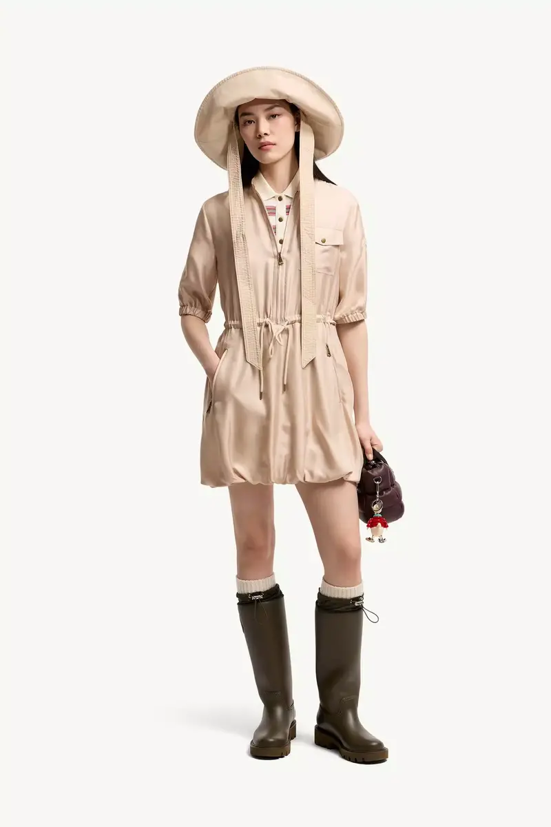 Moncler Silk Twill Mini Shirt Dress | Thumbnail 3 Moncler Silk Twill Mini Shirt Dress | Thumbnail 3