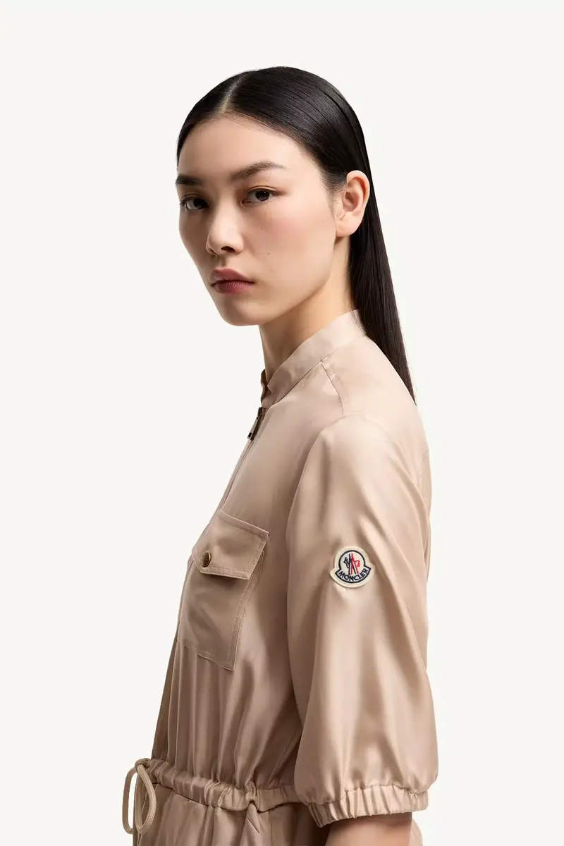 Moncler Silk Twill Mini Shirt Dress | Thumbnail 4 Moncler Silk Twill Mini Shirt Dress | Thumbnail 4