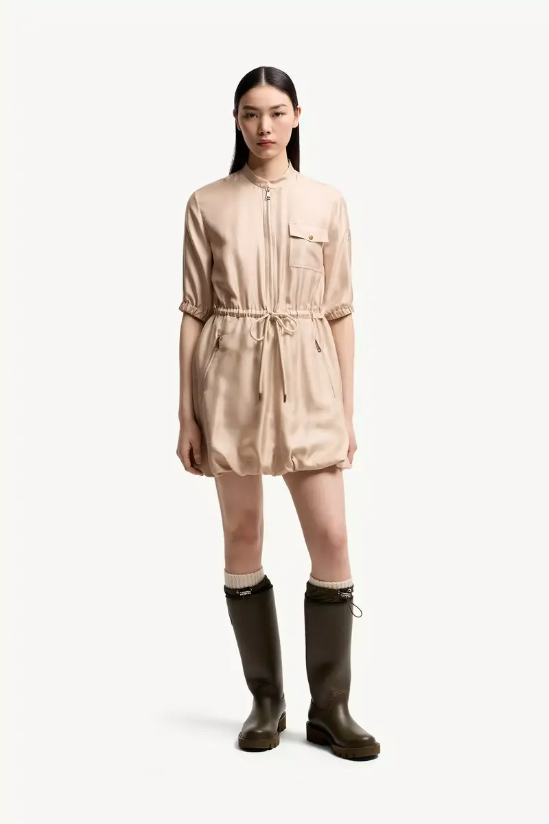 Moncler Silk Twill Mini Shirt Dress | Thumbnail 5 Moncler Silk Twill Mini Shirt Dress | Thumbnail 5