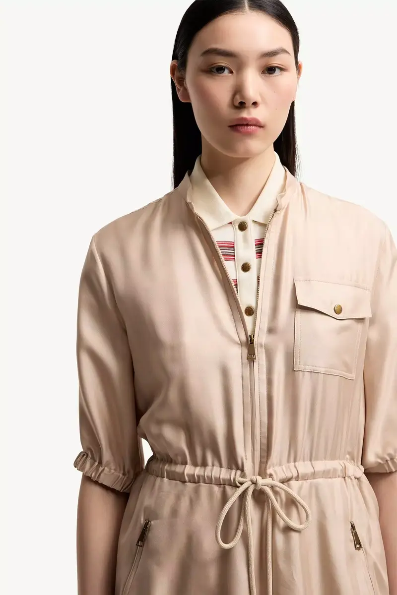 Moncler Silk Twill Mini Shirt Dress | Thumbnail 7 Moncler Silk Twill Mini Shirt Dress | Thumbnail 7