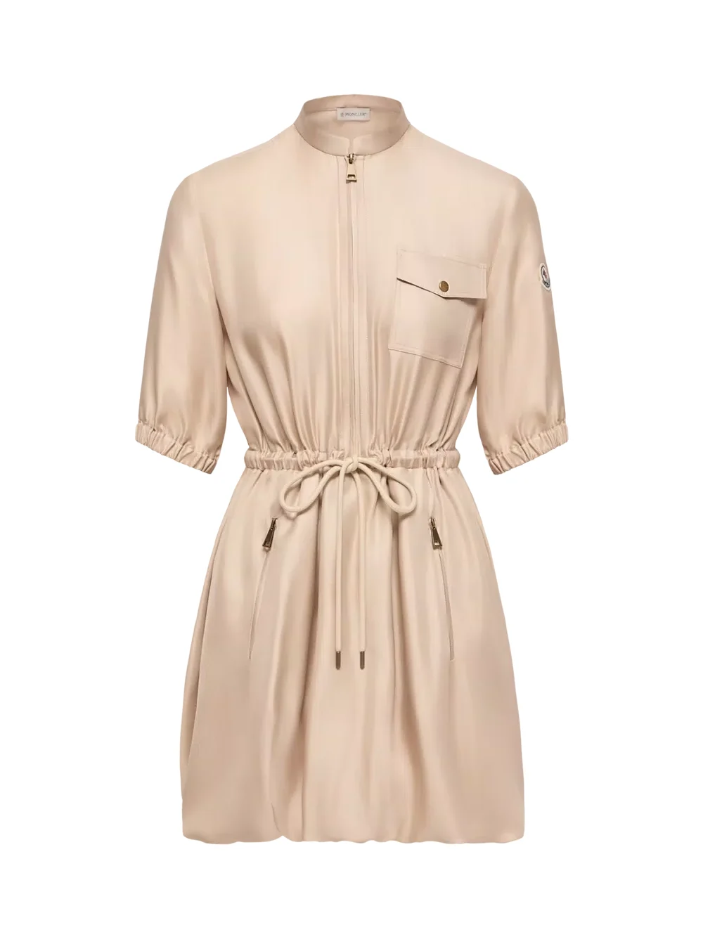 Silk Twill Mini Shirt Dress
