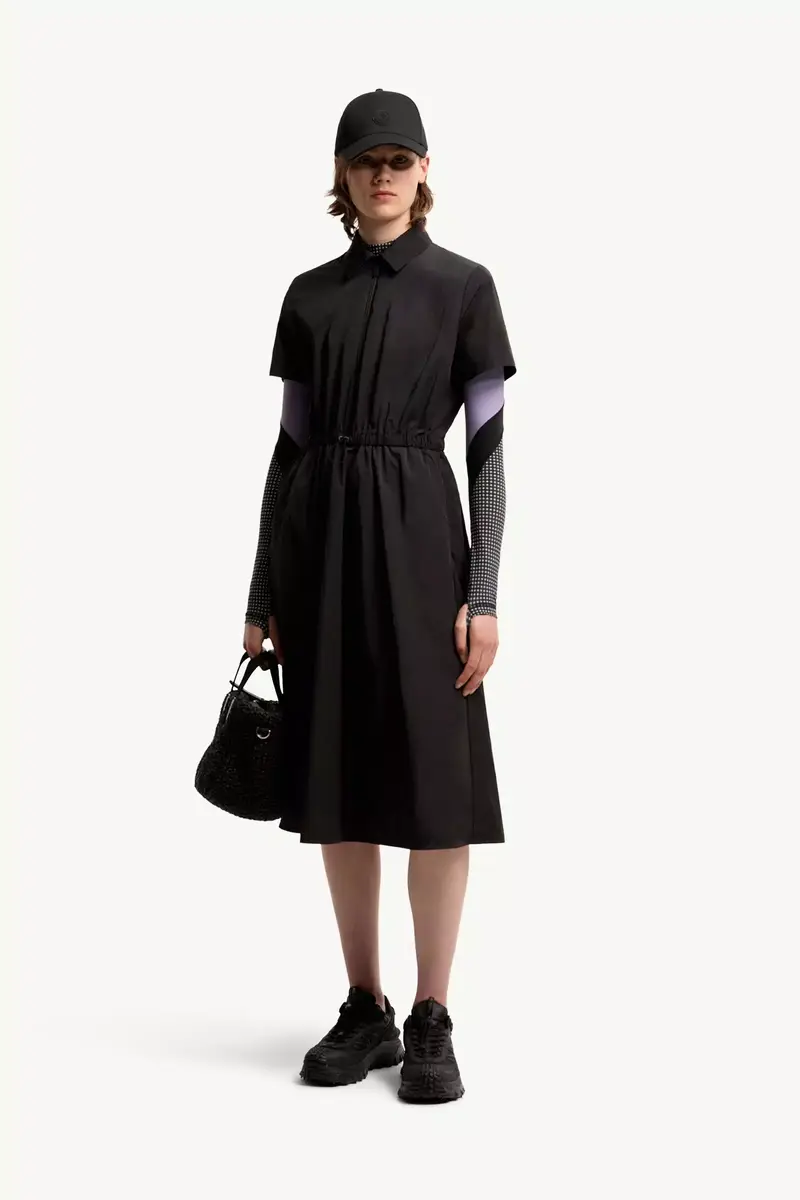 Moncler Pleated Mid-length Shirt Dress | Thumbnail 3 Moncler Pleated Mid-length Shirt Dress | Thumbnail 3
