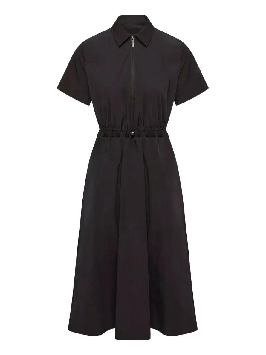 Pleated Mid-length Shirt Dress