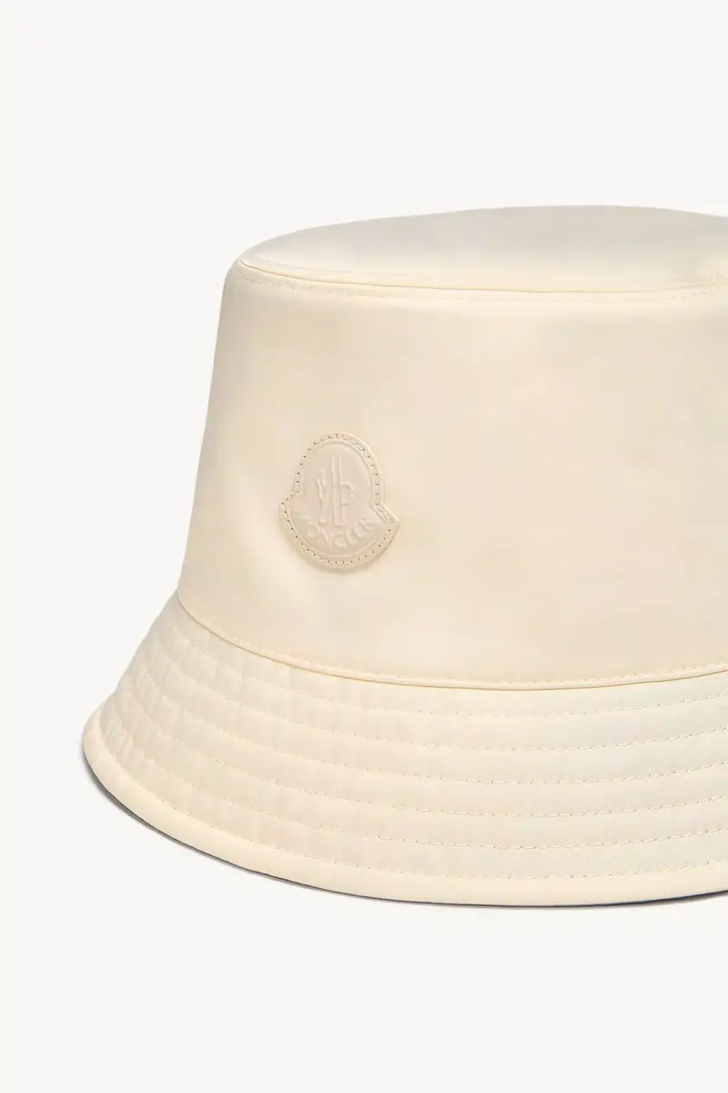 Moncler Leather Logo Gabardine Bucket Hat | Thumbnail 4 Moncler Leather Logo Gabardine Bucket Hat | Thumbnail 4