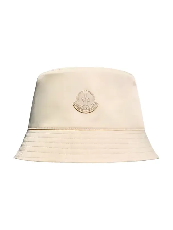 Leather Logo Gabardine Bucket Hat