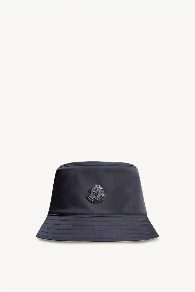 Moncler Leather Logo Gabardine Bucket Hat | Thumbnail 2 Moncler Leather Logo Gabardine Bucket Hat | Thumbnail 2