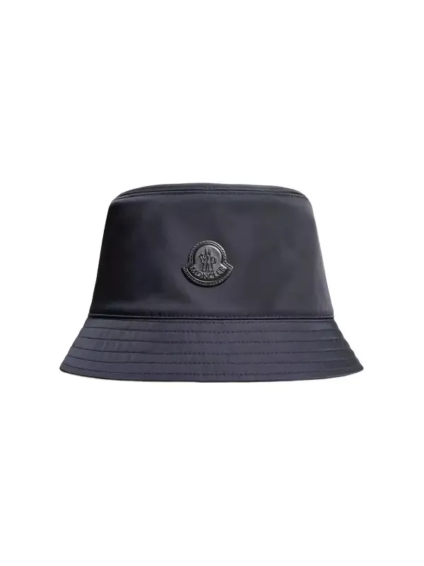 Leather Logo Gabardine Bucket Hat