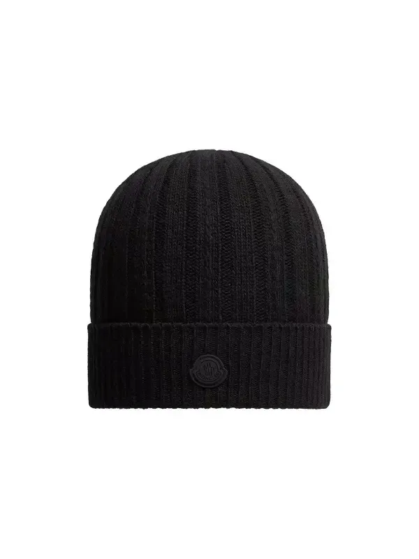 Rib-knit Wool Beanie