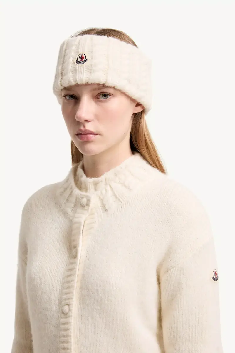 Moncler Cable Knit Alpaca Blend Headband | Thumbnail 3