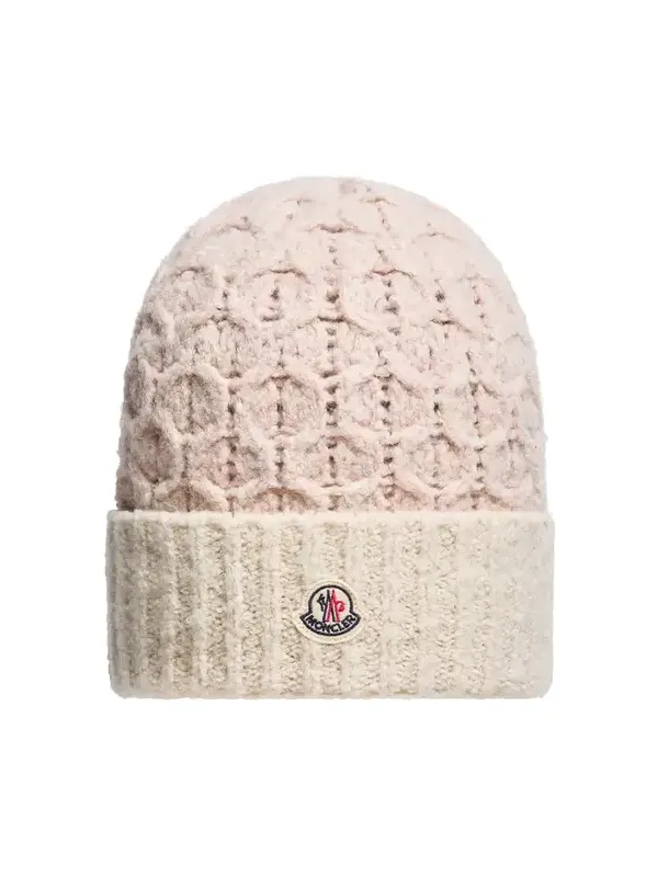 Moncler Mouliné Cable Wool Blend Beanie