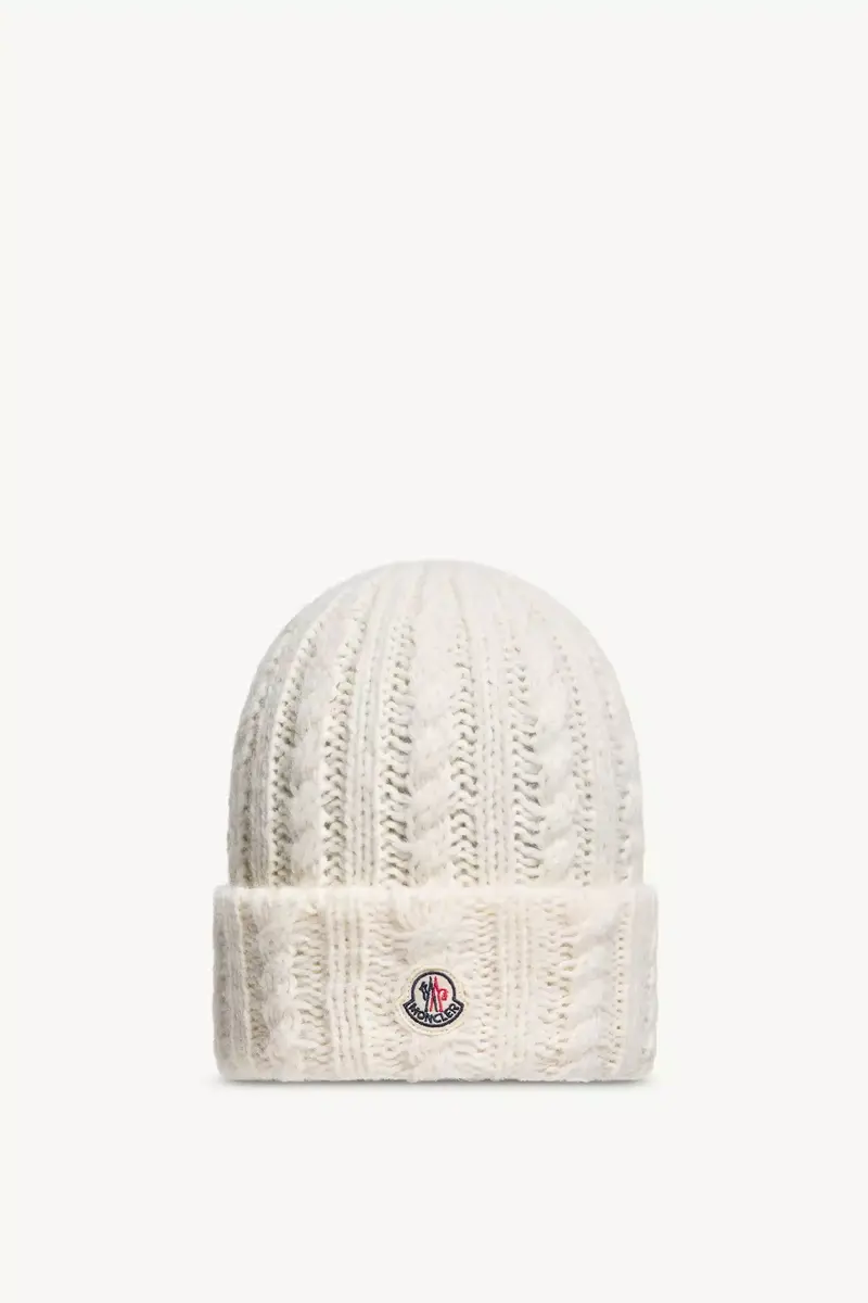 Moncler Cable Knit Wool Blend Beanie | Thumbnail 2