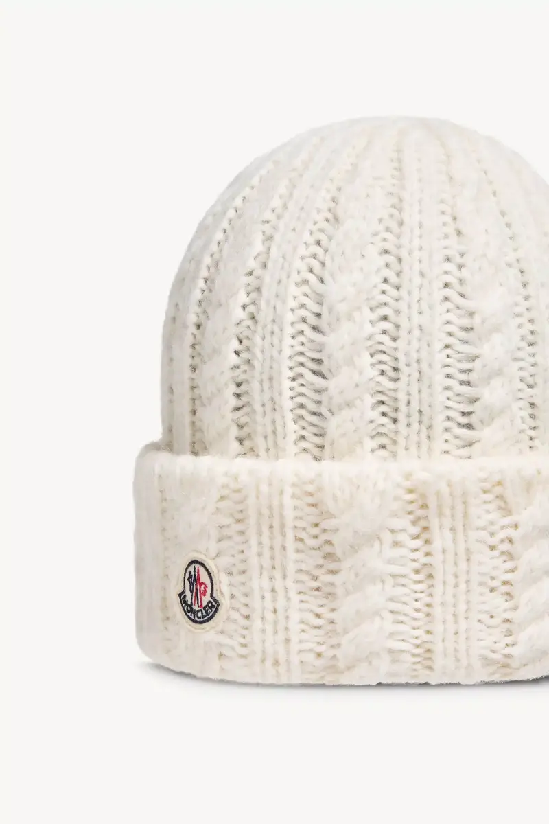 Moncler Cable Knit Wool Blend Beanie | Thumbnail 4