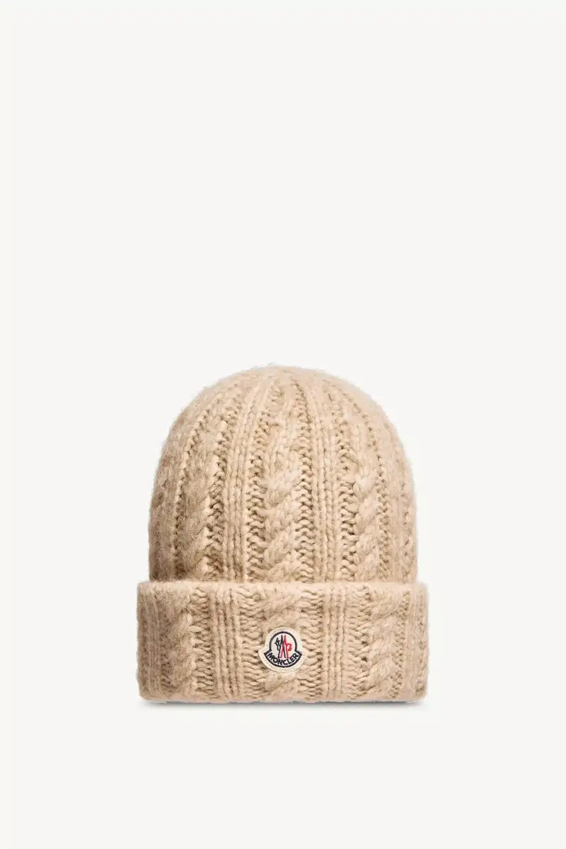 Moncler Cable Knit Wool Blend Beanie | Thumbnail 2 Moncler Cable Knit Wool Blend Beanie | Thumbnail 2
