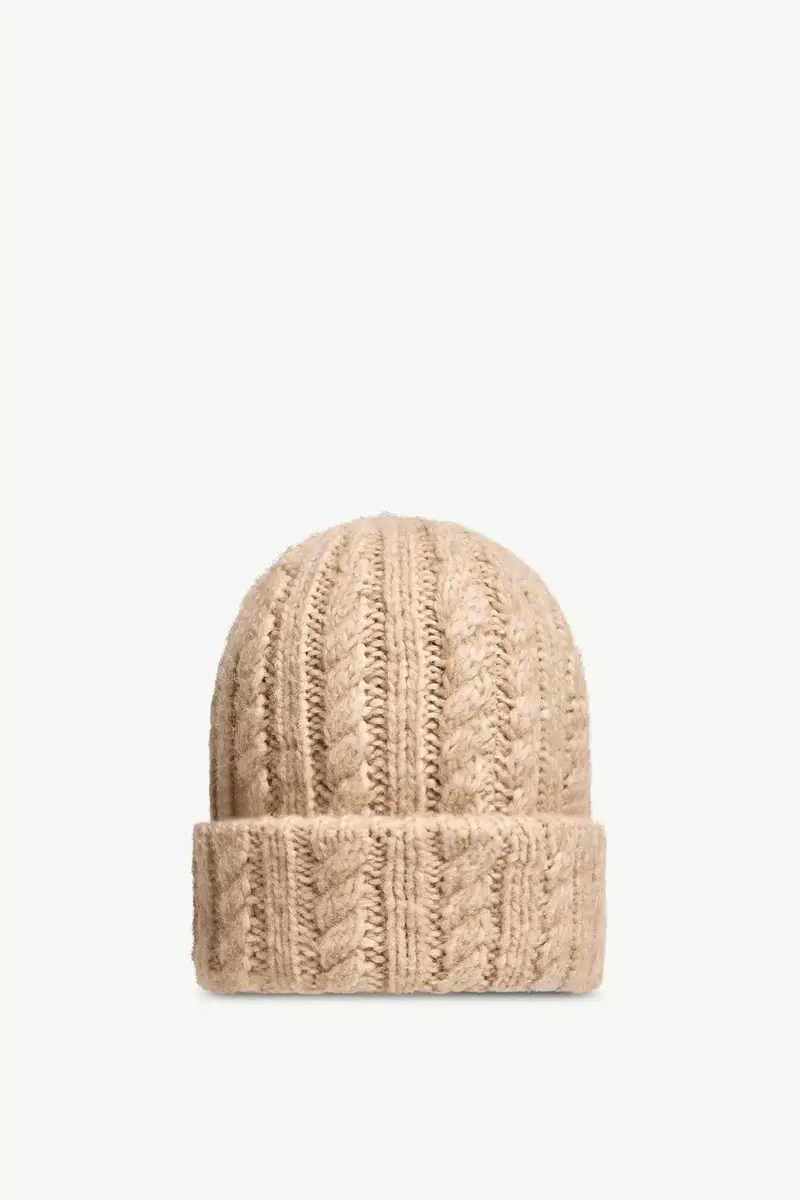 Moncler Cable Knit Wool Blend Beanie | Thumbnail 5 Moncler Cable Knit Wool Blend Beanie | Thumbnail 5