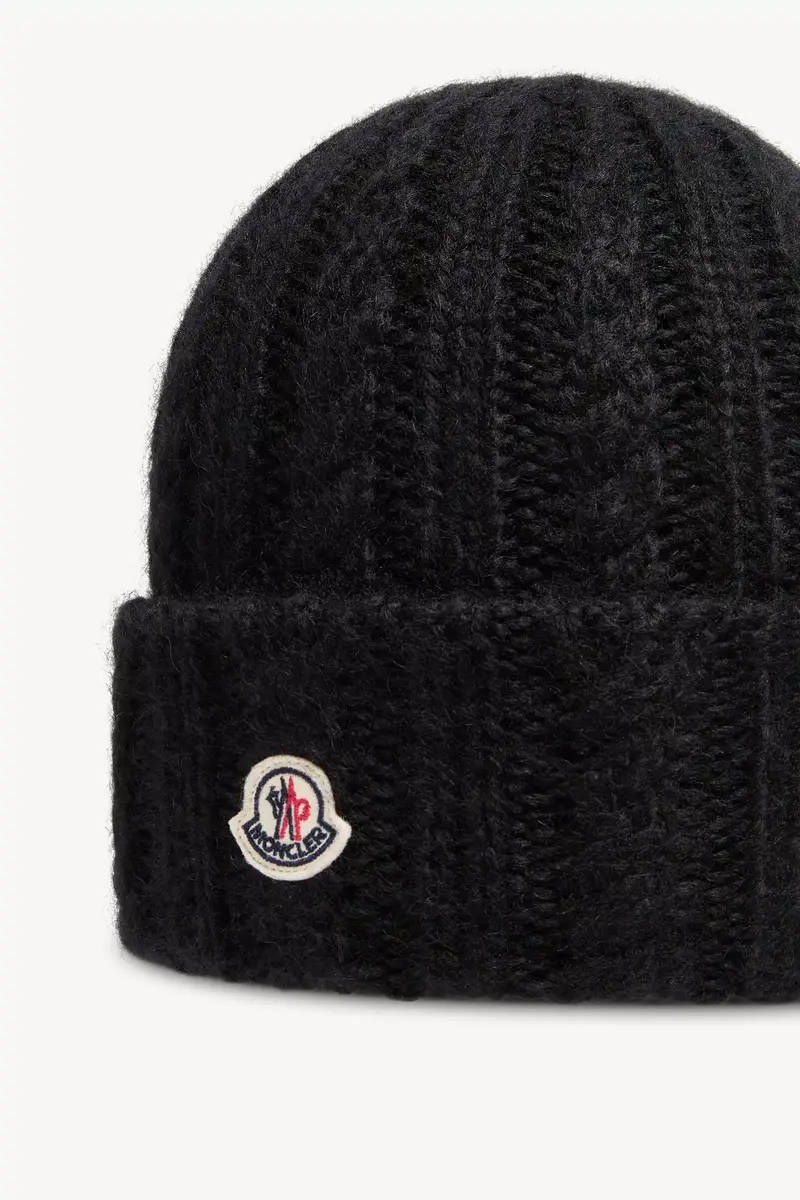 Moncler Cable Knit Wool Blend Beanie | Thumbnail 4 Moncler Cable Knit Wool Blend Beanie | Thumbnail 4