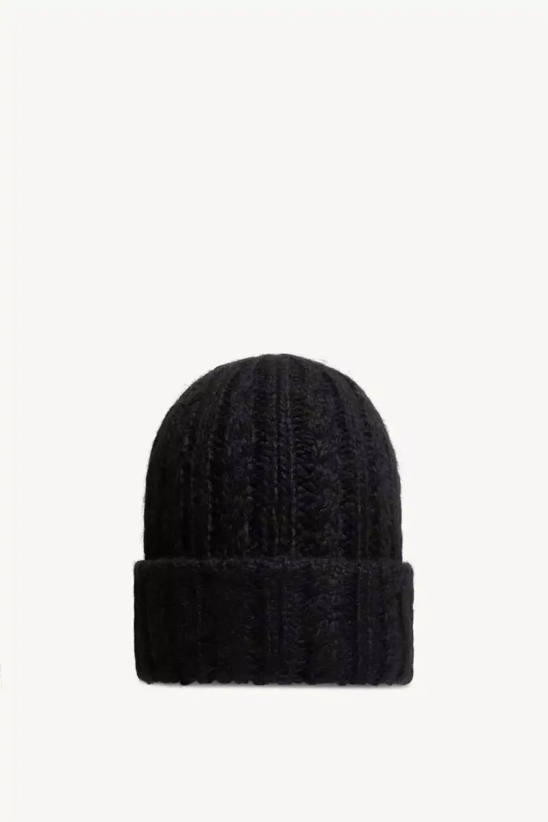 Moncler Cable Knit Wool Blend Beanie | Thumbnail 5 Moncler Cable Knit Wool Blend Beanie | Thumbnail 5