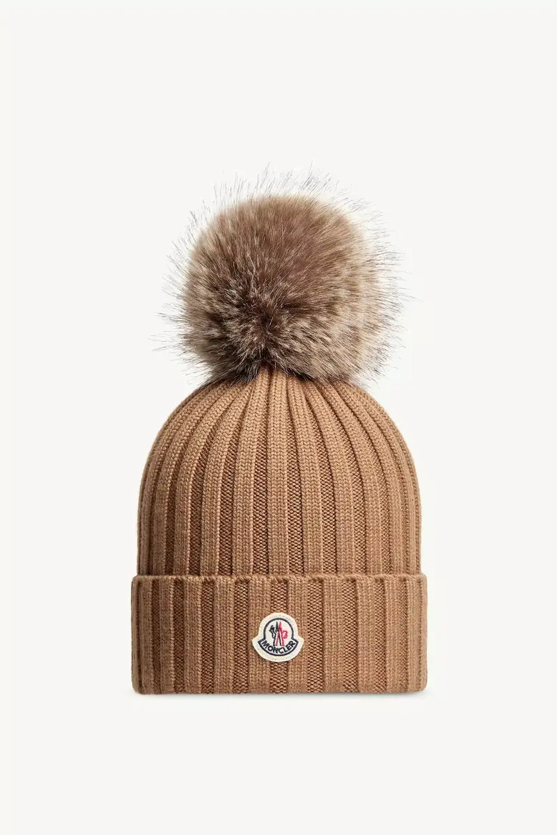 Moncler Wool Beanie With Pom Pom | Thumbnail 2 Moncler Wool Beanie With Pom Pom | Thumbnail 2