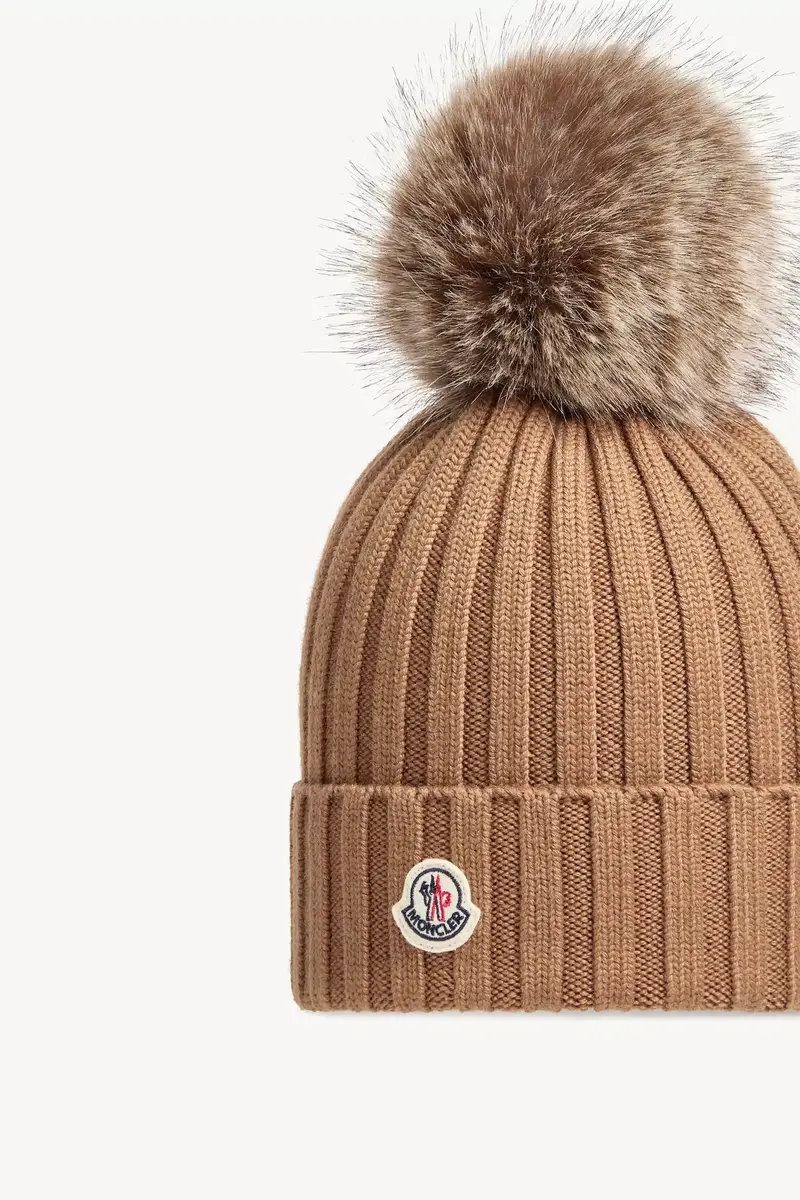 Moncler Wool Beanie With Pom Pom | Thumbnail 4 Moncler Wool Beanie With Pom Pom | Thumbnail 4