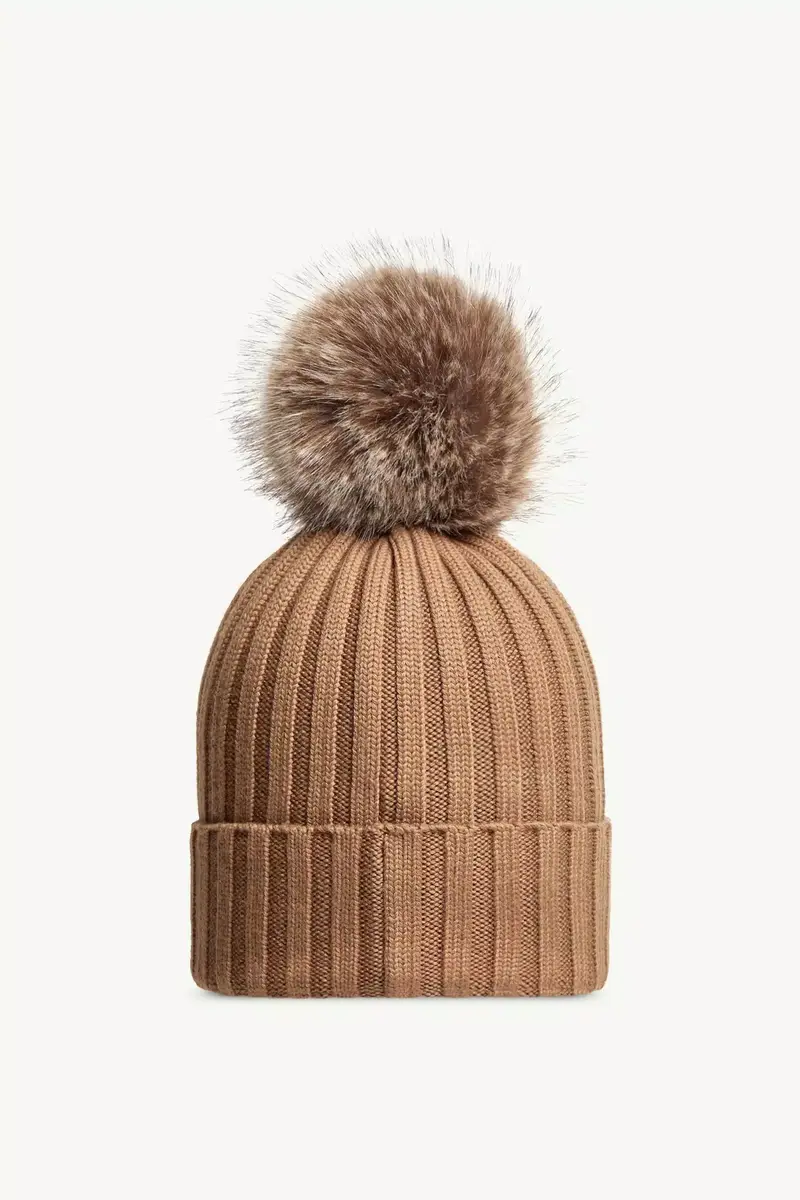 Moncler Wool Beanie With Pom Pom | Thumbnail 5 Moncler Wool Beanie With Pom Pom | Thumbnail 5