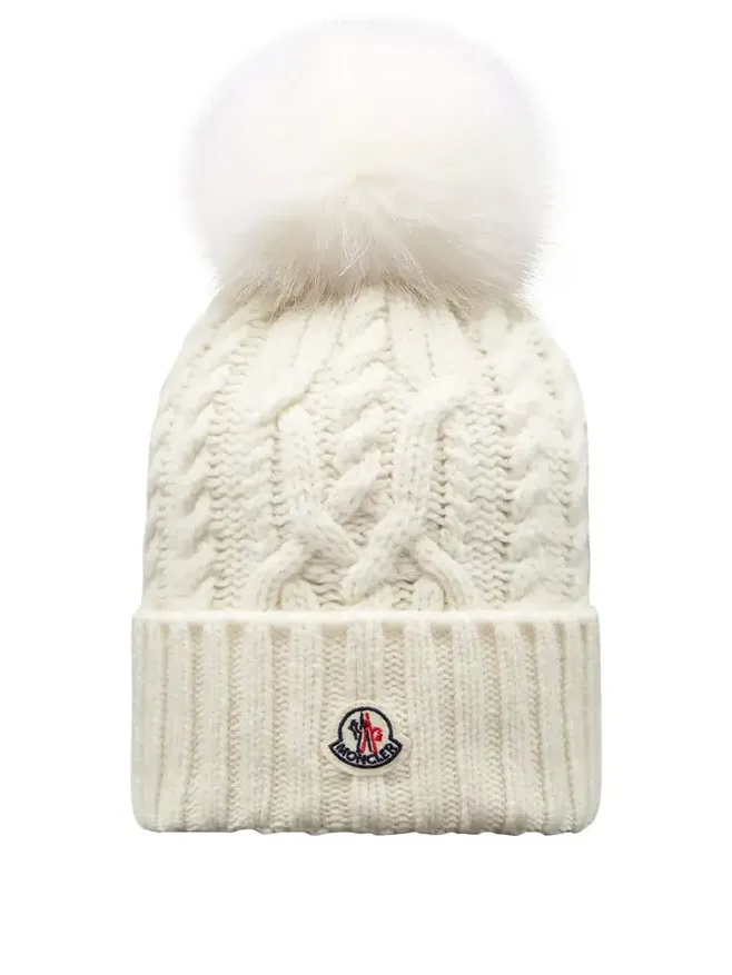 Wool & Cashmere Blend Beanie With Pom Pom Wool & Cashmere Blend Beanie With Pom Pom