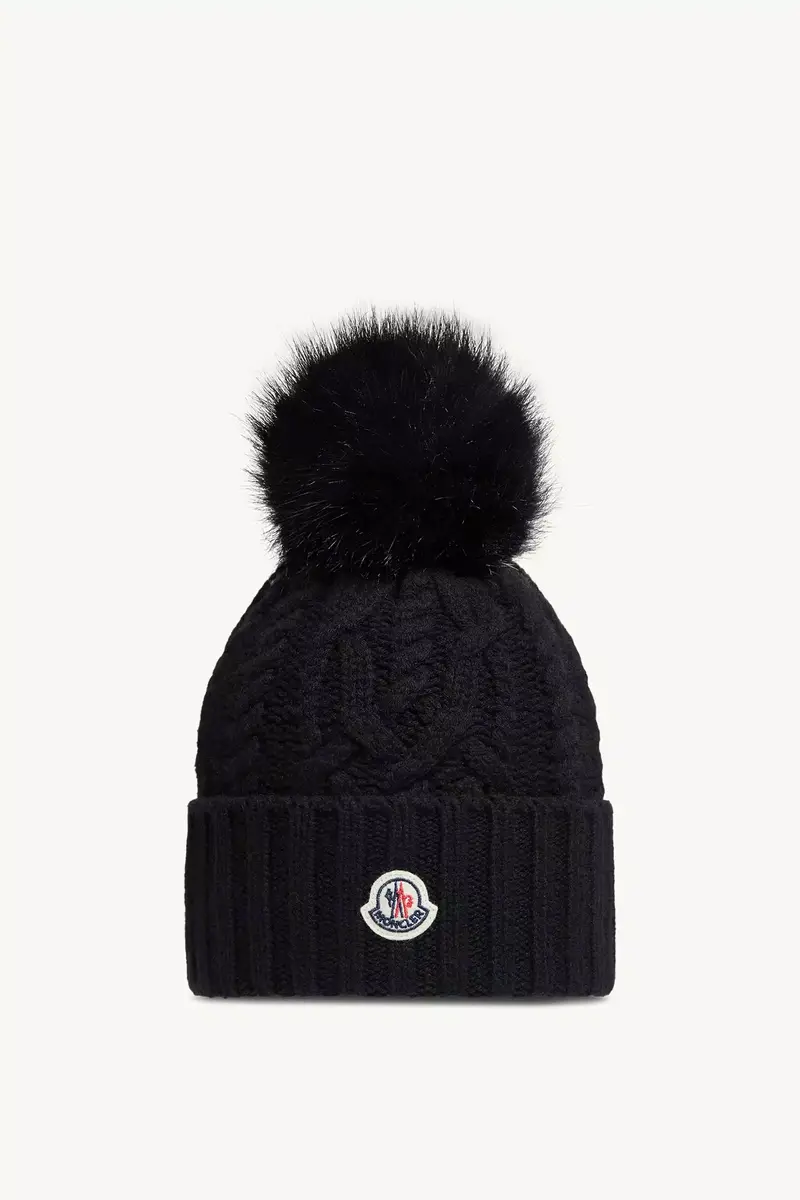Moncler Wool & Cashmere Blend Beanie With Pom Pom | Thumbnail 2 Moncler Wool & Cashmere Blend Beanie With Pom Pom | Thumbnail 2