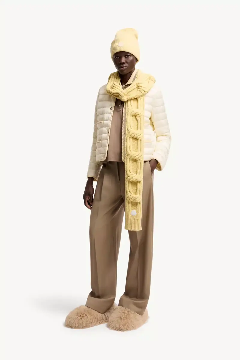 Moncler Chain Knit Wool & Cashmere Scarf | Thumbnail 3 Moncler Chain Knit Wool & Cashmere Scarf | Thumbnail 3