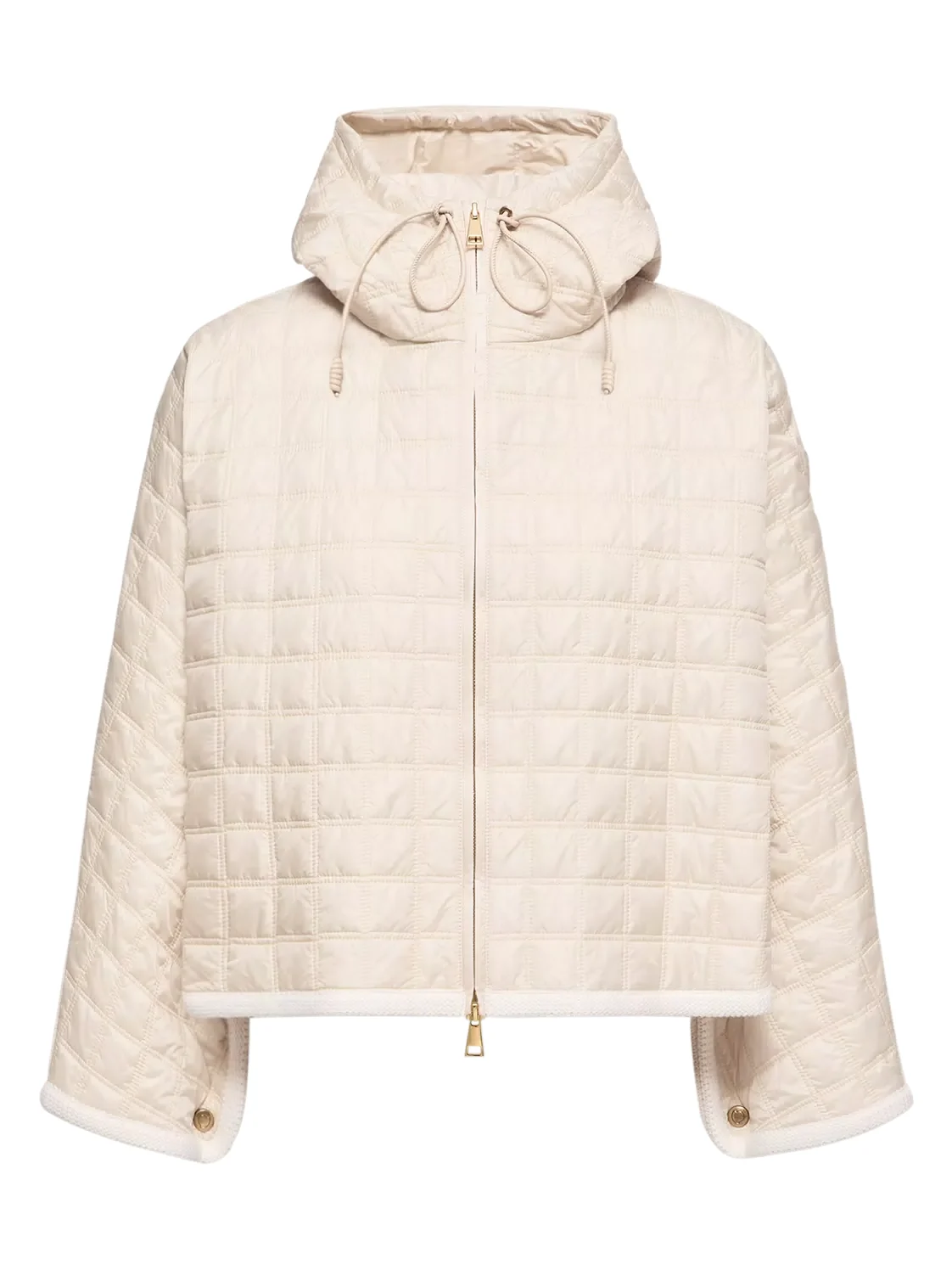 Hooded Square-quilted Padded Cape Hooded Square-quilted Padded Cape