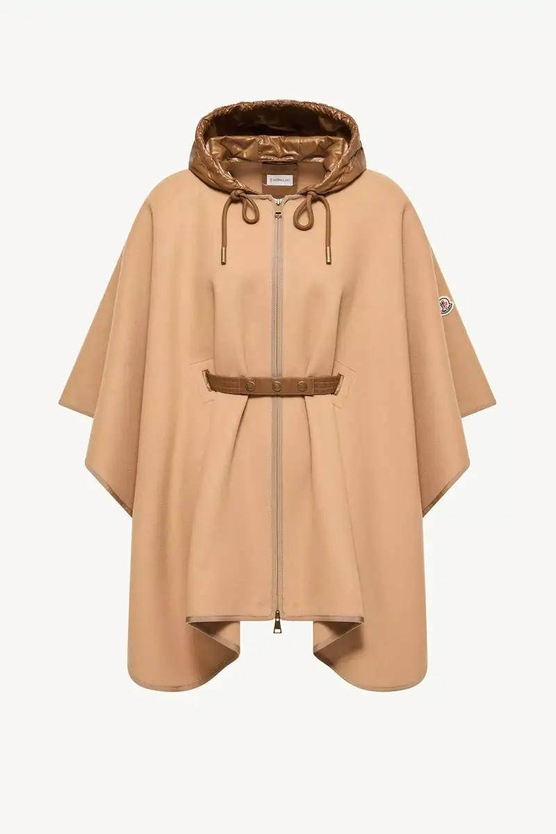 Moncler Padded Wool Blend Cape | Thumbnail 2 Moncler Padded Wool Blend Cape | Thumbnail 2