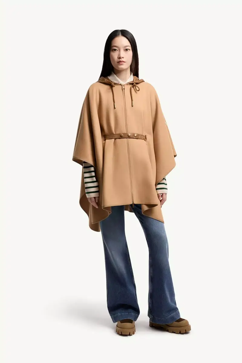 Moncler Padded Wool Blend Cape | Thumbnail 5 Moncler Padded Wool Blend Cape | Thumbnail 5
