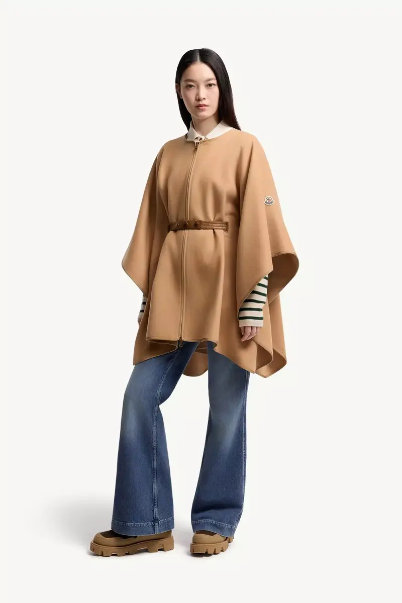 Moncler Padded Wool Blend Cape | Thumbnail 7 Moncler Padded Wool Blend Cape | Thumbnail 7