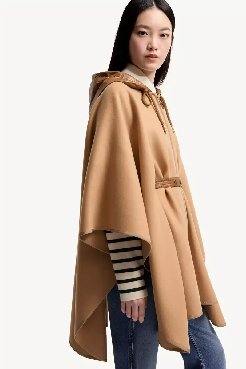 Moncler Padded Wool Blend Cape | Thumbnail 8 Moncler Padded Wool Blend Cape | Thumbnail 8