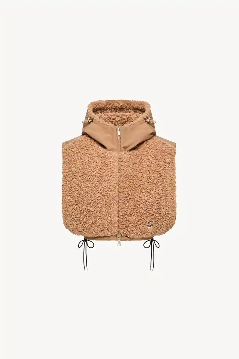 Moncler Teddy Fleece Hooded Padded Bib | Thumbnail 2 Moncler Teddy Fleece Hooded Padded Bib | Thumbnail 2