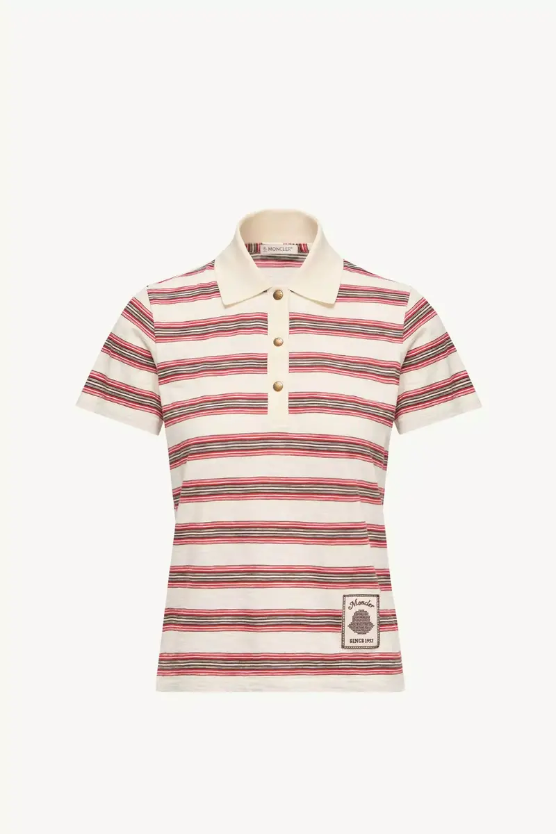 Moncler Striped Cotton Polo Shirt | Thumbnail 2 Moncler Striped Cotton Polo Shirt | Thumbnail 2