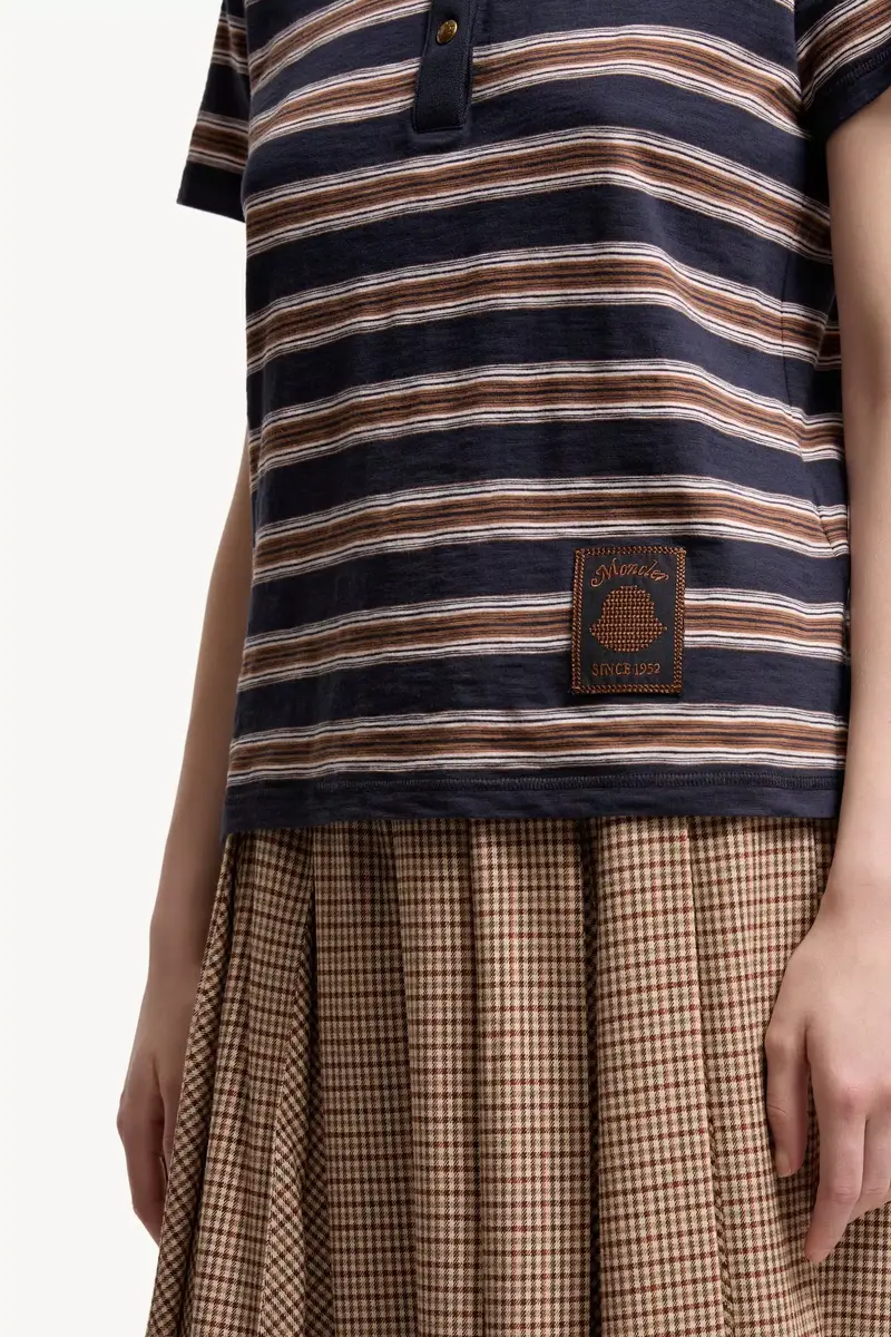 Moncler Striped Cotton Polo Shirt | Thumbnail 7 Moncler Striped Cotton Polo Shirt | Thumbnail 7