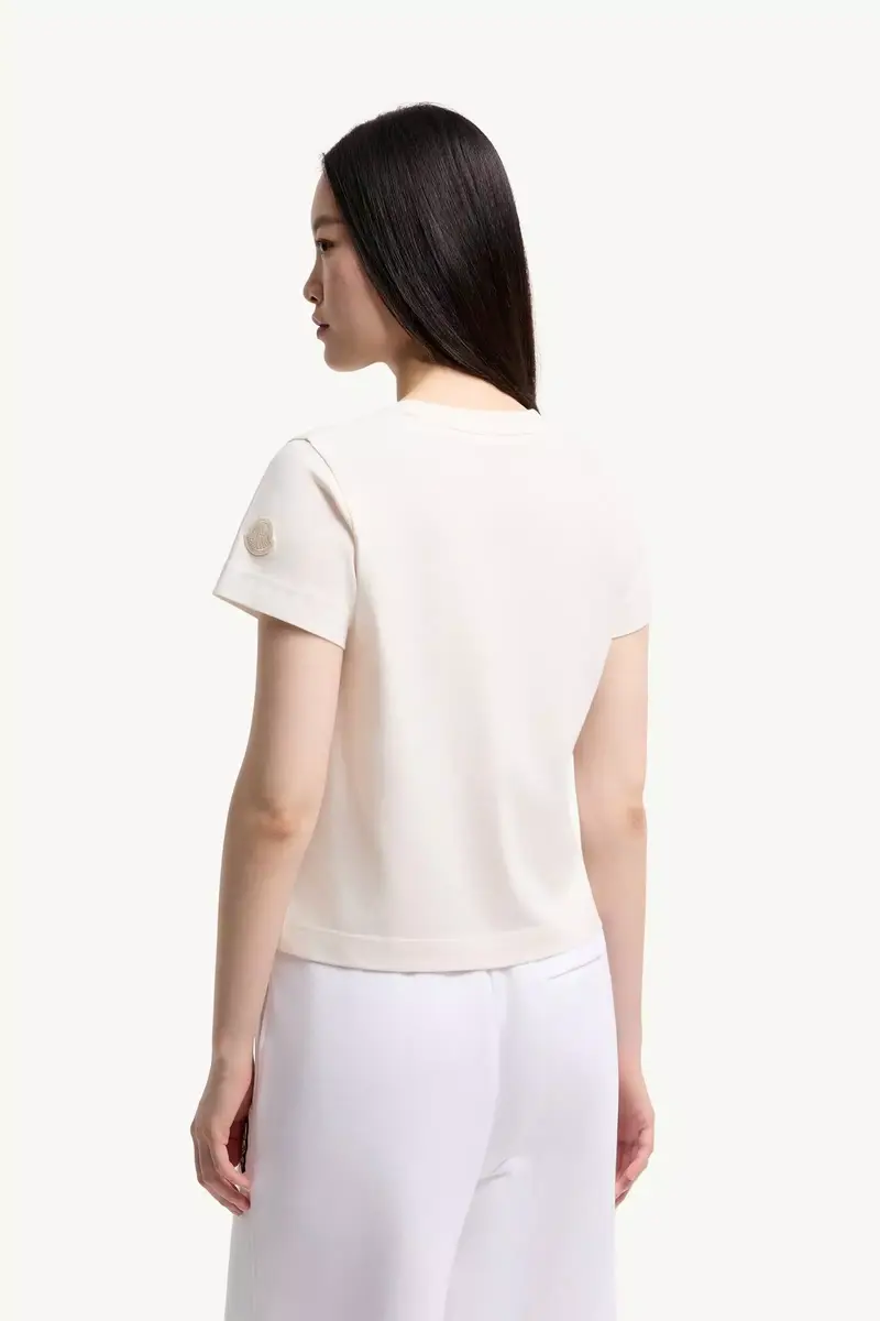 Moncler Embroidered Bow Cotton T-shirt | Thumbnail 5 Moncler Embroidered Bow Cotton T-shirt | Thumbnail 5