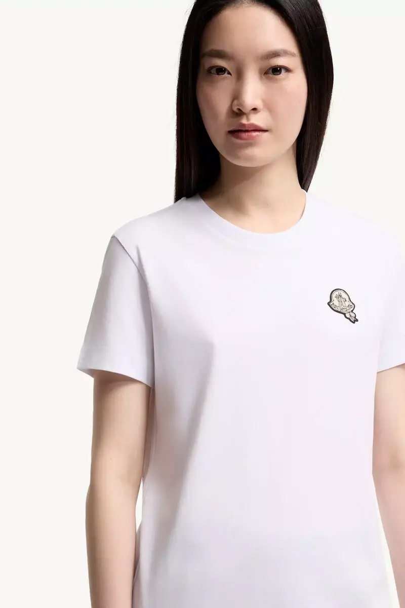 Moncler Logo Patch Cotton T-shirt | Thumbnail 6