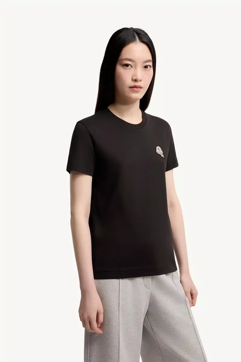 Moncler Logo Patch Cotton T-shirt | Thumbnail 5