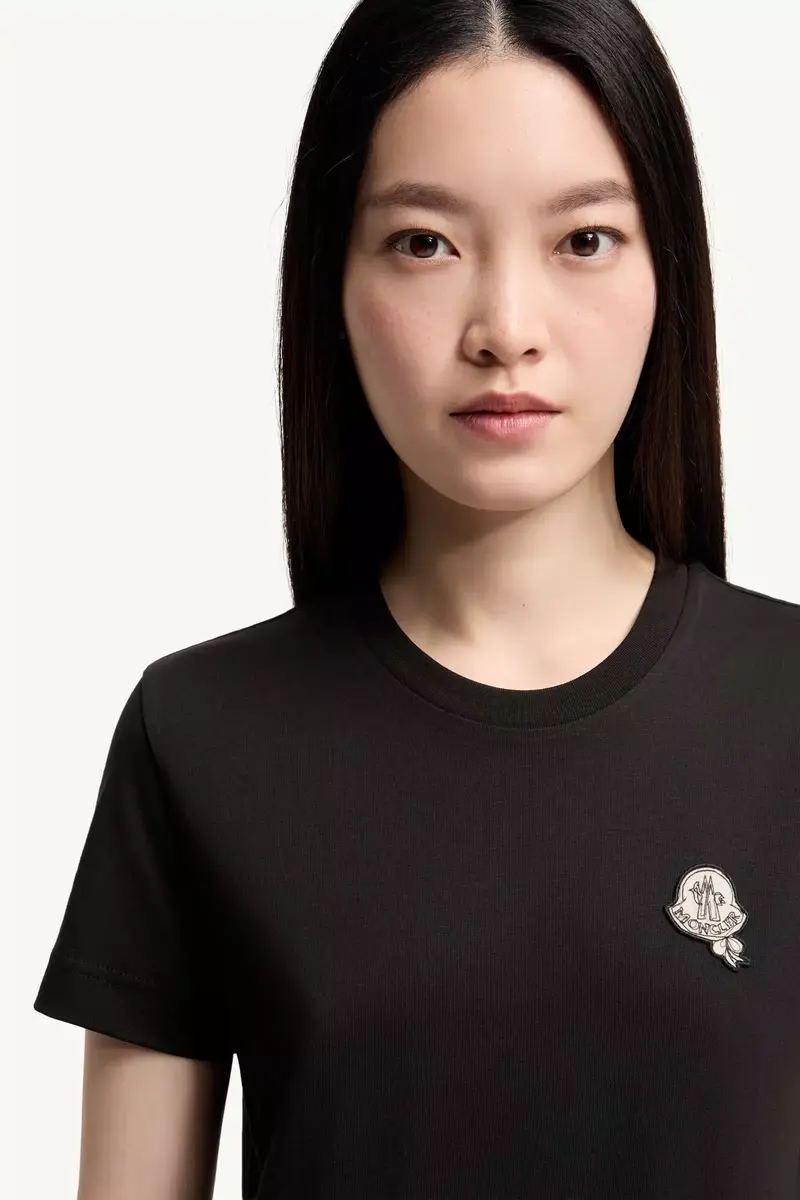 Moncler Logo Patch Cotton T-shirt | Thumbnail 7