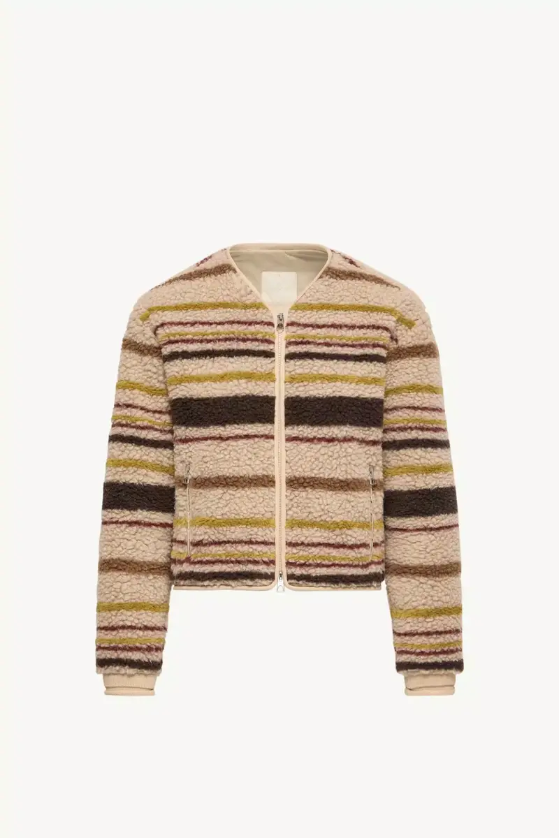 Moncler Striped Teddy Zip-up Cardigan | Thumbnail 2