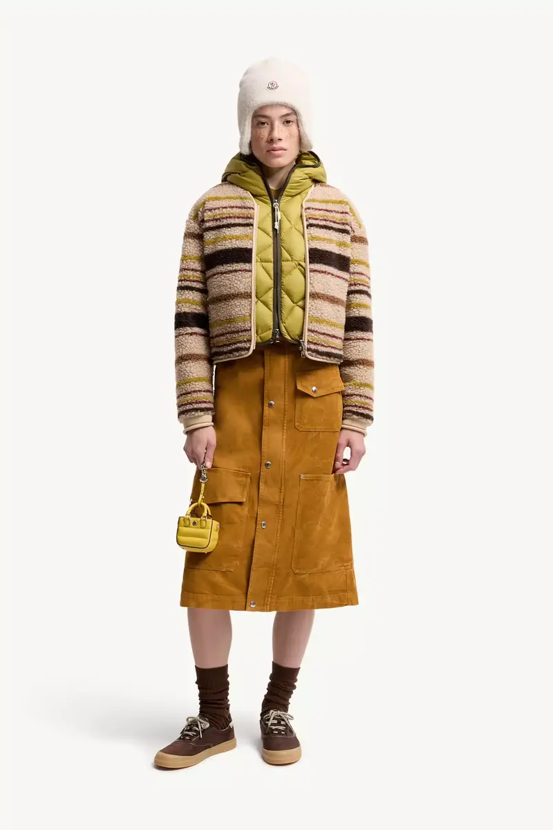 Moncler Striped Teddy Zip-up Cardigan | Thumbnail 3